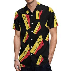 België Vlag Weerstaan Heren Korte Mouw Shirts Casual Button-down Tops T-shirts Hawaiiaanse Strand Tees M