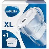 BRITA waterfilterkan Marella XL verbetert de smaak en vermindert kalk en andere onzuiverheden uit kraanwater, wit, 3,5L