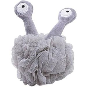 Badsponzen for volwassenen, badspons, mesh poef badspons, schuim Loofah spons (Color : Grey)