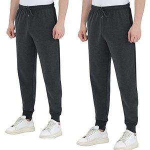 Smith & Solo Joggingbroek voor heren, modern, katoen, slim fit, vrijetijdsbroek, sportbroek, training, trainingsbroek, antraciet/manchetten, L