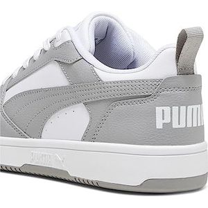PUMA Rebound V6 Low Sneakers, uniseks, voor volwassenen, Puma wit, beton, grijs, 40 EU