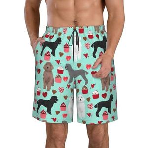 Bedrijf Boerderij Tractor Print Heren Zwemplank Shorts Zwembroek Trunks Badmode Sneldrogende Surfen Strand Essentiële Zomer, Poedels Honden, XXL