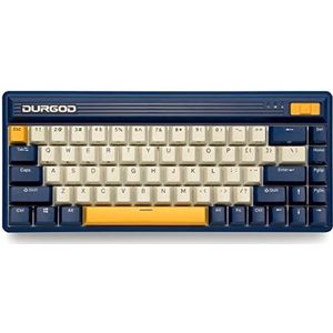 DURGOD Fusion Mechanisch Retro Toetsenbord, 65% lay-out, draadloos, 2,4 GHz, Bluetooth 5.0, USB C, dubbele PBT | Batterijduur tot 40 dagen | Windows, Android, iOS (Cherry MX Red, Navigator)