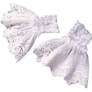 YangHaoDiSY Mode Accessoires, Vrouwelijke Trui Nep Mouwen Holle Gehaakte Kant Manchetten Voor, Wit, 1