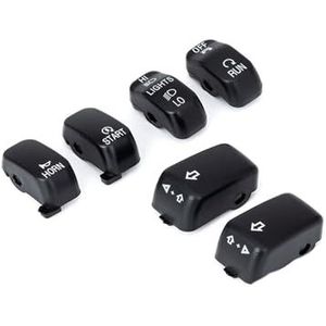 LED Stuurschakelaar Voor VRSC Voor Sportster Road King Voor Dyna Voor Softail Zwart Chroom 6 Stuks Handbedieningsschakelaarbehuizing Knoppenkappen