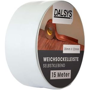 Dalsys Zachte plint zelfklevend Plakstrip, eindstrip voor voegen in woonruimtes, keukens, badkamers, van PVC-kunststof 15m Grijs