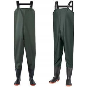 PHOENIX Waadbroek/visbroek, versterkte visbroek met bretels en inzetstukken, maat 43, groen, One size