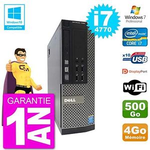 Dell PC 7020 SFF Intel i7-4770 RAM 4 GB harde schijf 500 GB DVD brander WiFi W7 (gereviseerd)