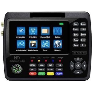 TV-signaalmeter, V10 Finder Pro satelliet-tv-zoekermeter 4,3'' DVB-S/S2/S2X/T/T2/C/H.265+AHD(8MP) PK ST-5150 ST-6980 V8 Finder Pro 2