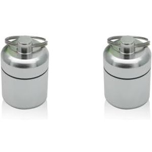 2 Set Mini Pillen Doos Aluminiumlegering Sleutelhanger Fles Backpacken Persoonlijke Tabletten Volwassenen Kinderen Ouderen Waterdichte Verzegelde Container Zilver