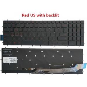 Laptop Toetsenbord Compatibel Met D-E-L-L P66F P66F001 P72F P72F002 P75F P75F001 P75F002 P75F003 UK US Spaans SP Latin LA Brazilië BR(RODE US TOETSENBORD)