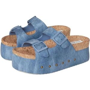 Steve Madden Kali sandalen met sleehak voor dames, blauw Multi Jelly, 36 EU