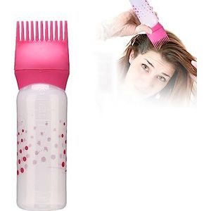 Root Comb Applicator Fles voor Haarverf, 170ml Fles Applicator Borstel Root Comb Bottle (Rose Rood)