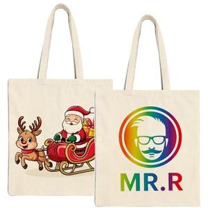 MR.R sublimatie blanks 2 stuks 14''X16 '' herbruikbare beige canvas tas, lichte boodschappentas, geschenkzakken, thermische overdracht afdrukbare boekentassen