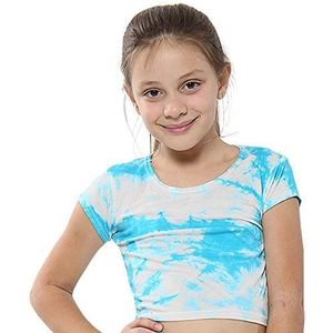 A2Z 4 Kids® Kinderen Meisjes Crop Tops Afdrukken Stijlvol - Tie Dye 250 Crop Top Blue 7-8