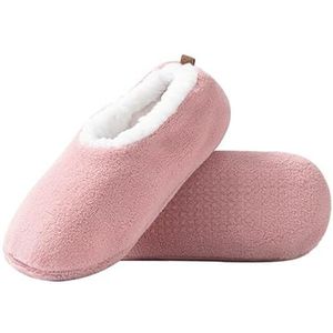 GSJNHY Pantoffels voor dames, indoor-vloersokken, warm houden in de winter, antislip, vloerschoenen, zacht, comfortabel, voor thuis, 1 paar roze, EUR 36-39(US5.5-7.5)