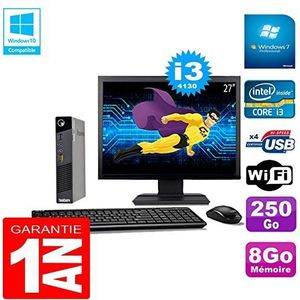 Lenovo Ultra Mini PC M73 USFF Tiny Core I3-4130 8 GB 250 GB WiFi W7 Display 27 inch (gereviseerd)