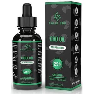 CBD-olie | Biologische hennep CBD-olie | 25% 2500mg 10ML | Pepermuntextract | CBD Pepermuntolie | Cannabidiol PREMIUM | 0% THC 400 druppels | Cannabiszaadolie.