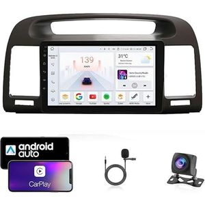 9 Inch Autoradio Compatibel voor Toyota Camry 5 2001-2006 met GPS Navigatie CarPlay Android Auto Acht-Core 4G Bluetooth WiFi MirrorLink Stuurwiel Afstandsbediening(T6 8 Core 4G+Wifi 8G+128G)