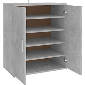 vidaXL Schoenenkast 60x35x70 cm spaanplaat betongrijs