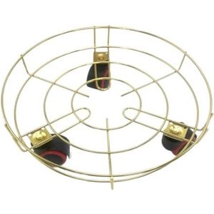 zware plantenpotten met wielen, Bloempot Caddy met wielen ijzer 34cm zwart goud(Gold)
