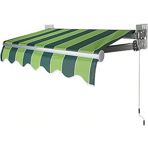 08,3x2.5m,Retractable Manual Awning, DIY Folding Awning Canopy Gazebo, Anti-UV & Waterproof, Outdoor Sun Shade Shelter w/Crank Handle