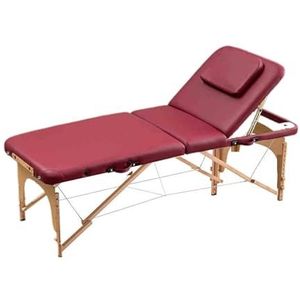 In hoogte verstelbare opvouwbare massagetafel, draagbaar tatoeagetherapiebed Moxibustion met hoofdgat, geschikt for spa-salon(Color 1,186x70x52-82cm)