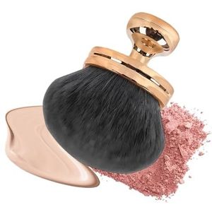 Extra grote body make-upkwast, 74 mm brede Kabuki-kwast voor zelfbruiner, zelfbruinende poederkwast, make-upkwast voor foundation, rouge, gezicht, benen (zwart)