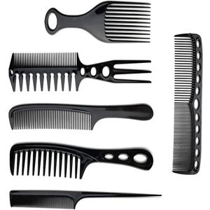 ALLBASA Set van 6 kammen, haarborstel, professioneel, voor kappers, ontwarrende borstels, professionele kam, antistatisch (kamset)