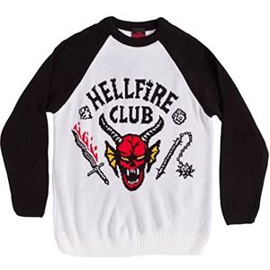 Stranger Things - Hellfire Club - Kersttrui - Wit/Zwart