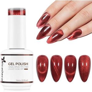 Nicedeco Hema Free Cat Eye Gel Nagellak Semi Permanent Nail Gel Nail Polish 15ML Cruelty-Free UV Nail Polish (299)