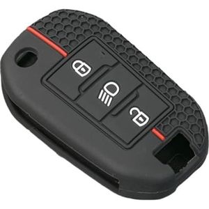 Autosleutel beschermhoes 3-knops Afstandsbediening Siliconen Auto Sleutelhanger Ring Hoes Houder Sleutel Shell