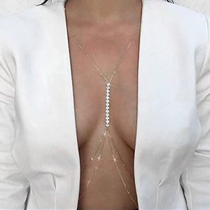Bramian Crystal Body Chain Silver Bra Sexy Strass Bikini Body Jewelry Kettingen voor Vrouwen en Meisjes