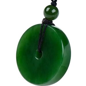 Jade Sieraden Hanger, Amulet Jade Kettingen, Natuurlijke groene hand gesneden ring gesp jade hanger sieraden mannen en vrouwen ketting