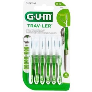 GUM Trav-LER 1,1 mm dennen groen interdentaal + 6 kappen