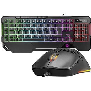 Rampage KM-R96 ELEMENTAL Zwart RGB Verlichte Q Gaming Multmedia Toetsenbord en 7200 dpi Muis Gaming Set