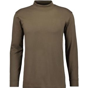 RAGMAN - Shirt - Mokka - Lange Mouwen - Hoog Gesloten Hals - Regular Fit