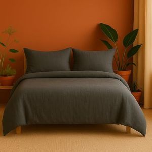 KGS Beddengoed van katoengaas, 240 x 260 cm, antraciet