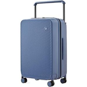 Koffer Koffer met breed handvat, 24 inch, reisbagage, rollende wielen, dames, heren, 20 inch, handbagage, harde zijkant (Color : Gray, Size : 24inch)
