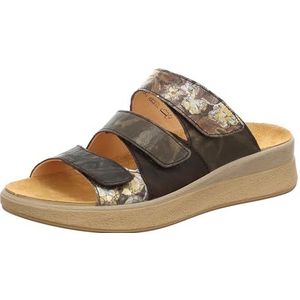 THINK! Meggie pantoffels voor dames, espresso/combi 3010, 38 EU smal, espresso combi 3010, 38 EU Schmal