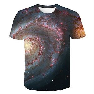 XKYDYF Mannen 3D-bedrukt Modeshirt Zomer Galaxy T-Shirt Mannen Ruimte 3D Afdrukken T-Shirt Universe Korte Mouw Paars Print T-Shirts Grappige Casual Tee Tops 6Xl