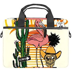 Cowboy Op Strand Laptop Schouder Messenger Bag Crossbody Aktetas Messenger Sleeve voor 13 13.3 14.5 Inch Laptop Tablet Beschermen Tote Bag Case, Meerkleurig, 11x14.5x1.2in /28x36.8x3 cm