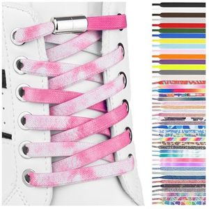 SULPO Elastische rubberen veters zonder strikken, plat, met draaisluiting, One size