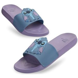 Disney Stitch Slides Meisjes Strandschoenen Zwembad Sandalen Rubberen Schoenen Comfortabele Slides voor Kinderen Zomer Schoeisel Geschenken voor Meisjes, Lila/blauwe steek, 11.5-12 Big Kid