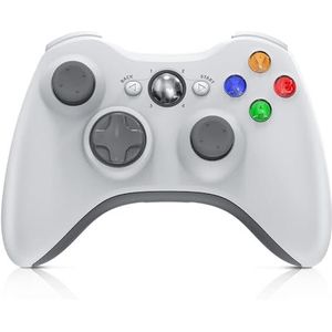 Bonacell Draadloze controller voor Xbox 360 PC controller met 2,4 GHz USB-ontvangeradapter verbeterde dubbele vibratie gamepad voor Xbox 360/Microsoft PC Windows 7/8/10/11