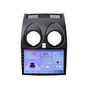 Dubbel Din Auto Stereo Compatibel Met Apple Carplay Android Auto Voor Nissan Qashqai J10 2006-2013 Plug En Play AM/FM Autoradio Back-up Camera, Stuurbediening, Spiegel Link(NF-6 4G WIFI 8G+128G B)