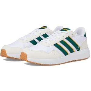 adidas Run 60s Sneakers voor kinderen, uniseks, Wit Collegiaal Groen Collegiaal Goud, 3.5 US Big Kid