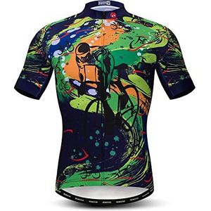 Fietsshirts Heren Mountainbike Jersey Zomer Korte mouw Ademende Fietstoppen Fietsshirts Sneldrogend