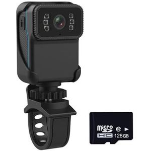 Mini Body Cameram, High Definition Infrarood Nachtzicht Sportcamera Met Hotspot Camera 1080p High-definition Waterdichte Autorecorder voor Pet Walking, Werk, Reizen(Camera 128G card)