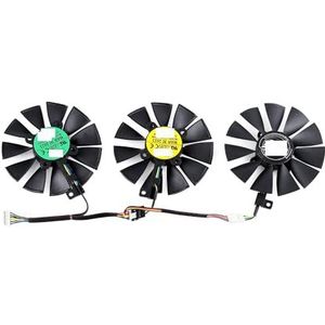 87MM T129215SU T129215SM Koelventilator voor ASUS voor GTX 980 1060 1070 1080 Ti RX 480 R9 390X Videokaart PLD09210S12HH/M FDC10U/H12S9-C(Black 3-Fan T12)
